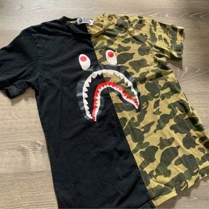 BAPE Camo Black Logo Short Sleeve T Shirt